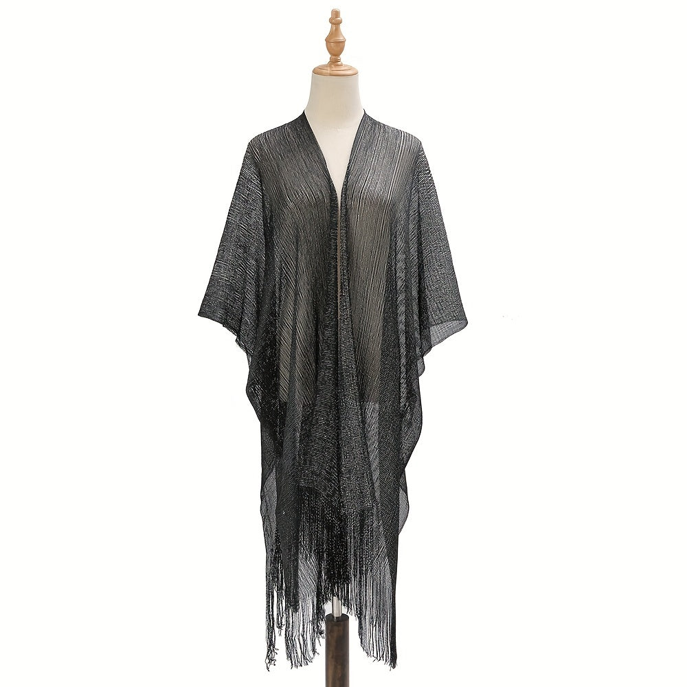 Bright Tassel Cape Thin Shawl for Women