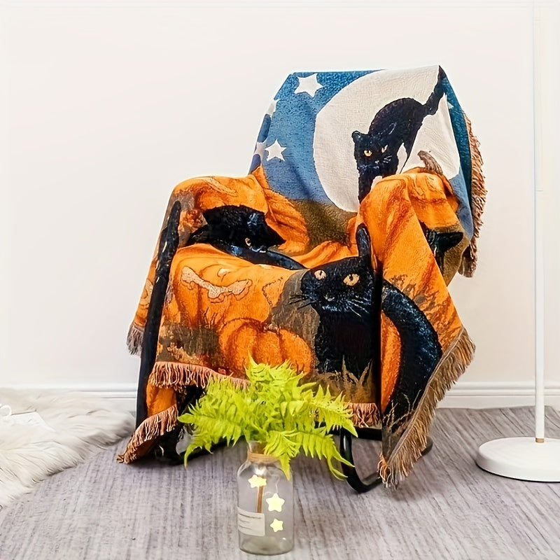 Vintage Halloween Sofa Blanket Cozy Knit Blankets for Autumn