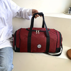 Canvas Travel Bag Waterproof Gym Bag Large Capacity Unisex Luggage Pouch