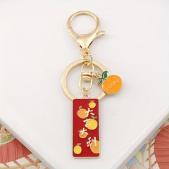1pc Lucky Alloy Blessing Text Keychain Keyring Bag Key Car Decoration Pendant