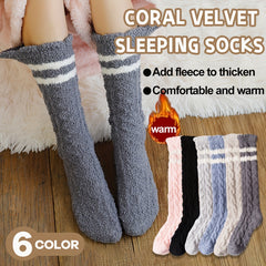 Cozy Fuzzy Socks With Grips Winter Warm Home Crew Socks