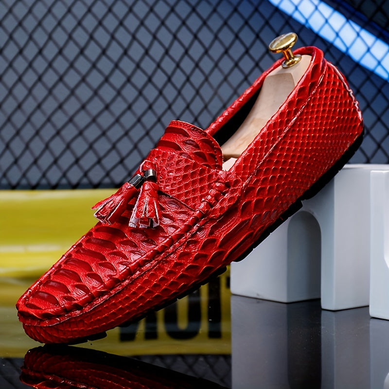Men's Fish Scale Tassel Loafer Shoes Moccasins Non-slip Slip On Shoes