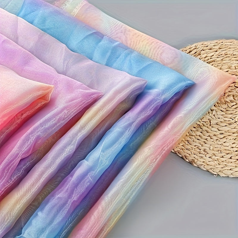 Gradient Encrypted Organza Rainbow Puffy Skirt Fabric 0.91m x 2.74m