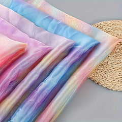 Gradient Encrypted Organza Rainbow Puffy Skirt Fabric 0.91m x 2.74m