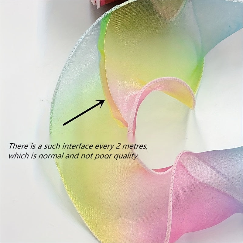 10M Gradient Rainbow Organza Yarn Ribbon DIY Hairpin Decoration Gift