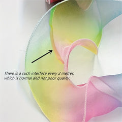 10M Gradient Rainbow Organza Yarn Ribbon DIY Hairpin Decoration Gift