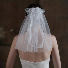 Bowknot Head Veil With Comb Bridal Wedding Head Veil Hair Accessories