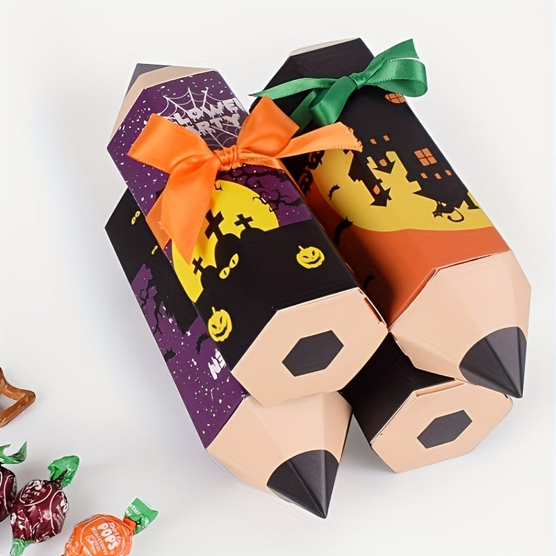 10pcs Halloween Cartoon Pencil Candy Packaging Box Party Decor