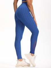 High Waist Butt Lifting Yoga Pants with Mesh Contrast