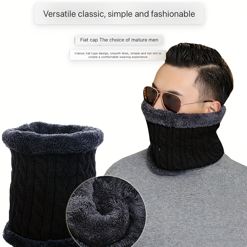 Winter Scarf Neck Gaiter Velvet Thick Warm Knitted Neck Cover