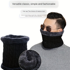 Winter Scarf Neck Gaiter Velvet Thick Warm Knitted Neck Cover