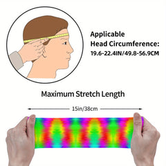 Rainbow Gradient Headband, Soft Polyester Blend for Sports
