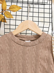 Girls' Vintage Jacquard Print Stretch Comfy Long Sleeve Dress