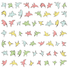 60pcs Leaves Vinyl Stickers Set Colorful Back To School Dorm Wall Room DIY Kit