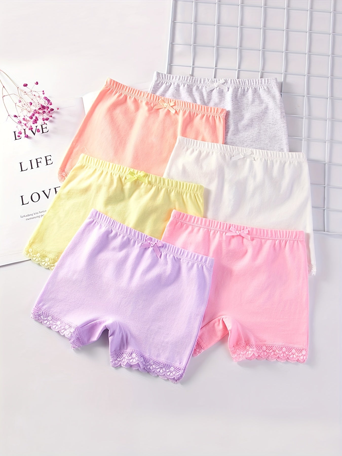 6pcs Safety Leggings Pants For Girls Elastic Waist Underwear