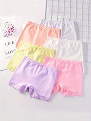 6pcs Safety Leggings Pants For Girls Elastic Waist Underwear
