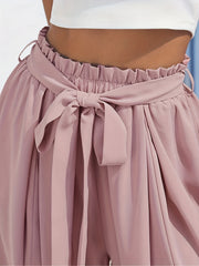 Wide Leg Pants High Waist Vacation Solid Summer Pants