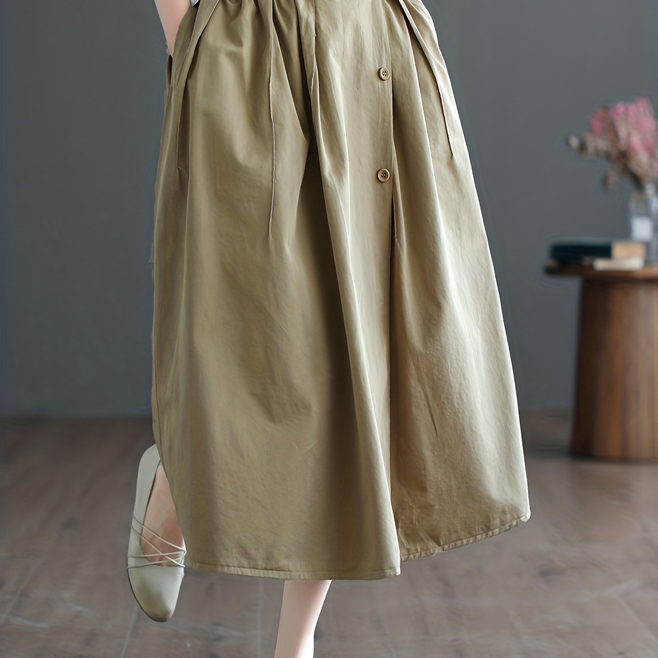 High Waist Midi Skirt Loose Casual Skirt Women's Clothing