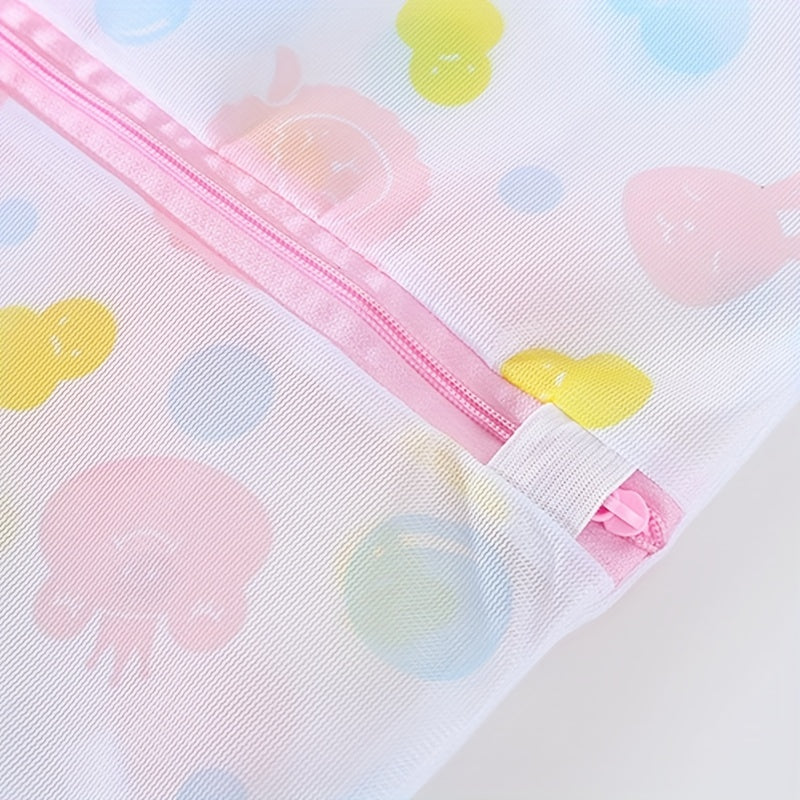 Flower Pattern Clothes Washing Bag Home Mesh Laundry Bag