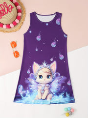 Dreamy Kitty Fairy Sleeveless Dress Girls Summer Gift