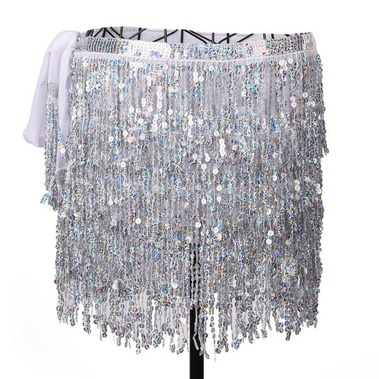 Bohemian Style Belly Dance Costume Sequin Tassel Fringe Hip Scarf Belt