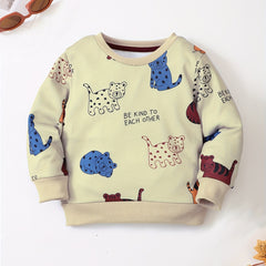 Boy's Leopard Print Round Neck Sweatshirt