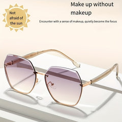 Men's Vintage Rimless Polarized Sunglasses UV Protection
