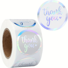 500Pcs Thank You Holographic Adhesive Stickers for Envelopes & Gifts