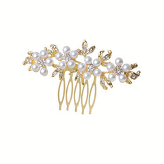 Faux Pearl Rhinestone Hair Comb Side Comb Head Jewelry Hair Accessories
