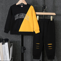 LOS ANGELES Graphic Print Boys Sweatshirt & Sweatpants Set