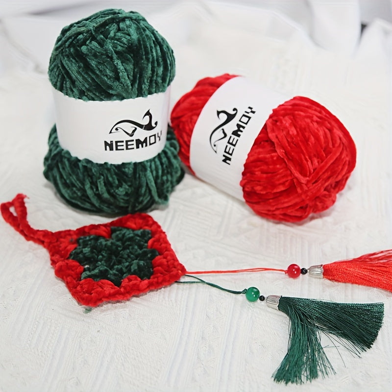 2pcs Chenille Wool Thread DIY Christmas Braided Material