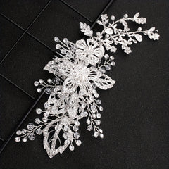 Rhinestone Flower Hair Comb Bridal Wedding Headwear Hair Styling Accessory