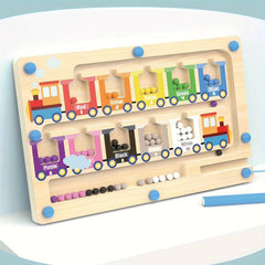 Wooden Train Magnetic Puzzle Toy Activity Counting Skill Learning Gift