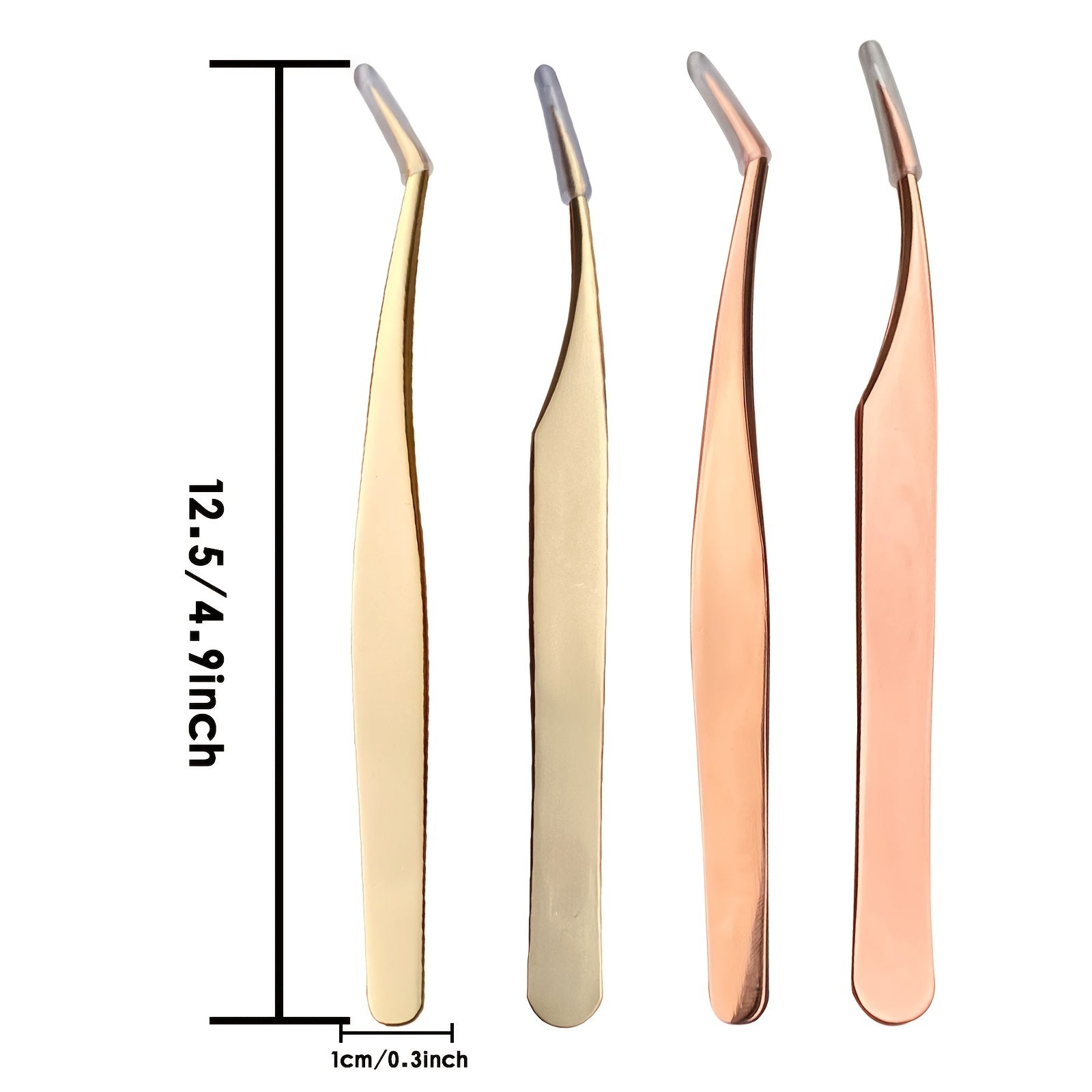 2 Pcs Eyelash Tweezers Thin Extensions Remover Tools