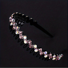 Flower Rhinestone Shining Headband - Hair Accessories