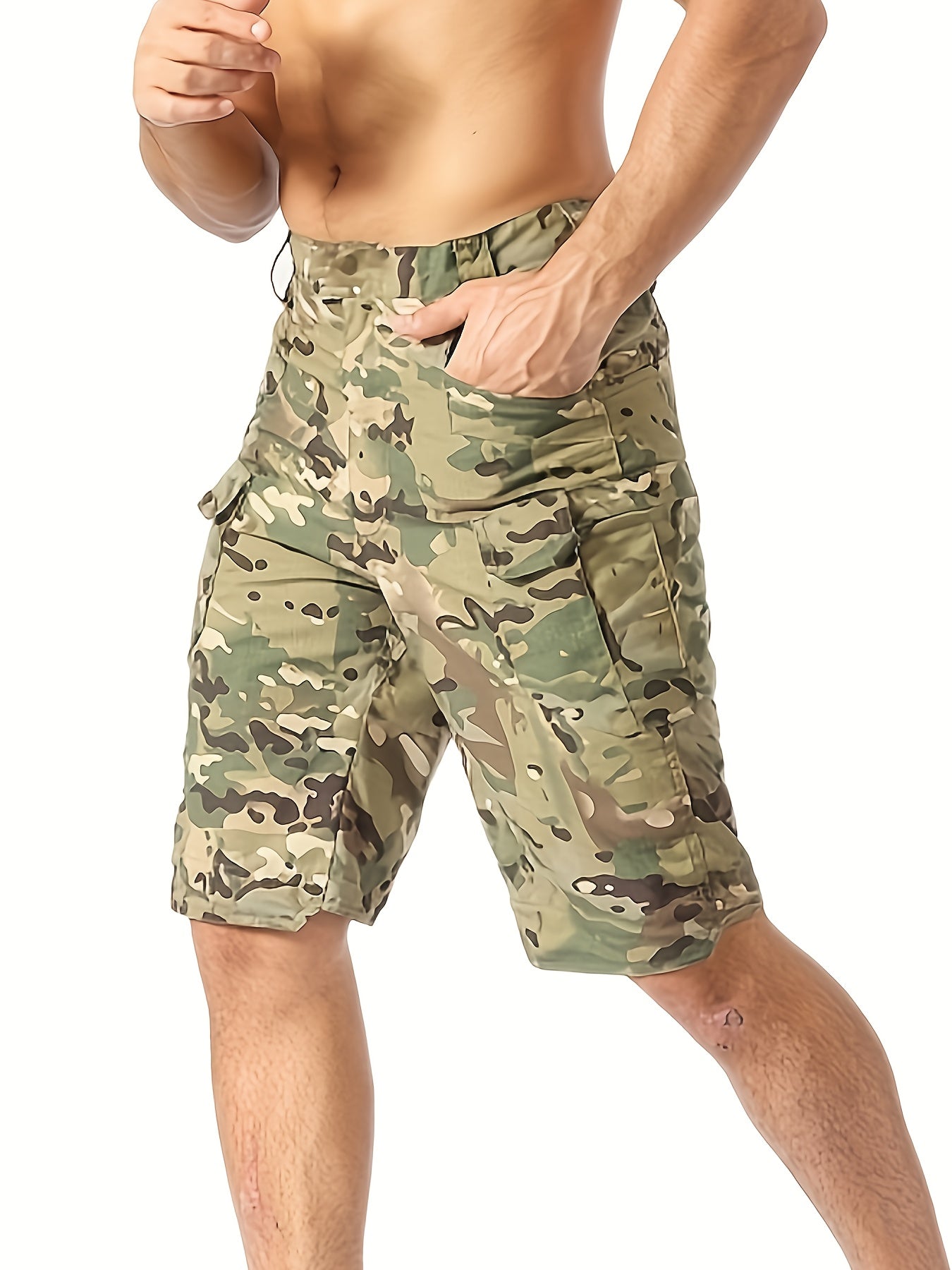 Men Camo Cargo Shorts Military Army Tactical Pants