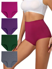 Women's Plus Seamless High Rise Comfort Briefs 4pcs Set