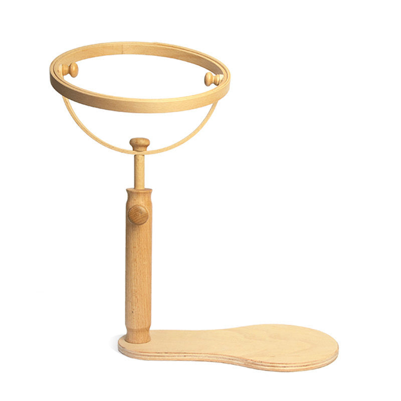 Wood Adjustable Rotated Embroidery Hoop Stand & Hoops