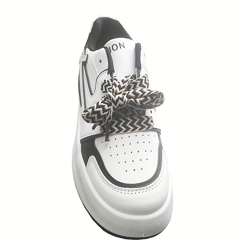 Women's Colorblock Casual Sneakers Low Round Toe Lace Up Shoes