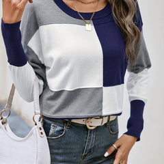 Crew Neck Knit Pullover Sweater for Women