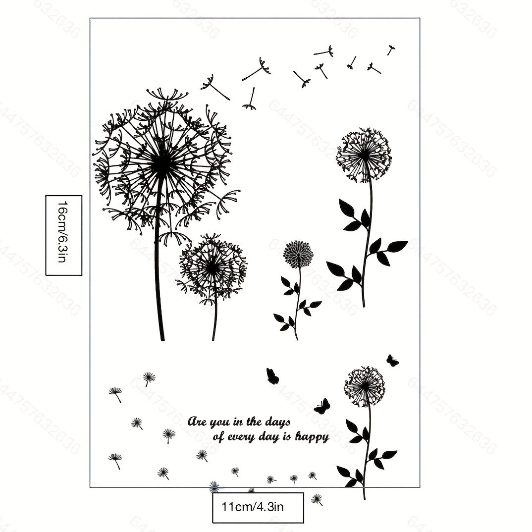 Dandelion DIY Silicone Clear Stamp For Card Making and Scrapbooking