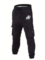 Men's Cotton Cargo Pants Drawstring Joggers