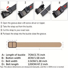 Men's Automatic Buckle Belt PU Leather Business Suit Waist Strap