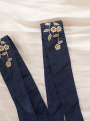 Girls Embroidered Straps Overalls Skirt Elastic Waist