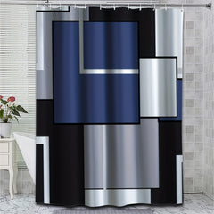 Abstract Plaid Shower Curtain Waterproof Fabric Bathroom Decor