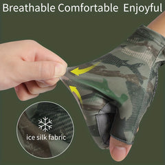 Breathable Half Finger Fishing Gloves UV Protection Cut Resistance Men Women