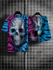 Men's Totem Skull Graphic T-shirt & Stretch Shorts Set