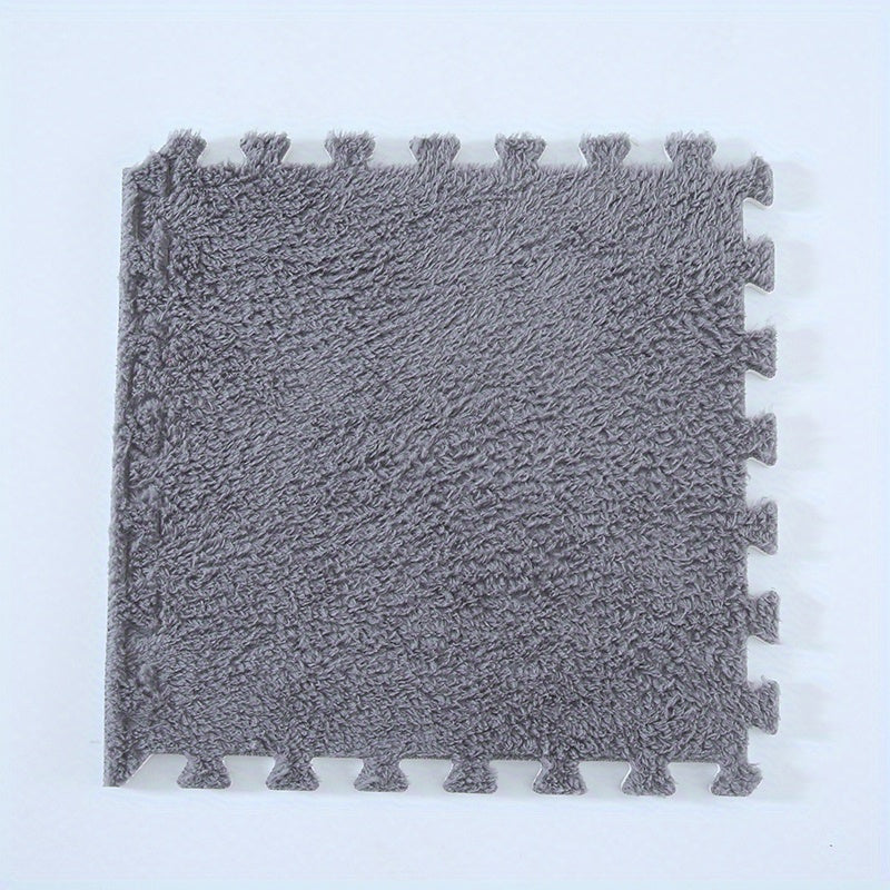 10pcs Plush Puzzle Foam Floor Mat Square Area Rug 12'X12'