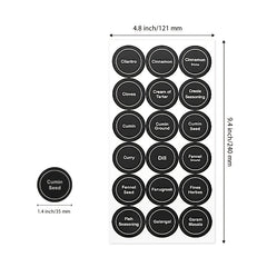 Round Spice Jar Labels 126pcs Waterproof Self-Adhesive