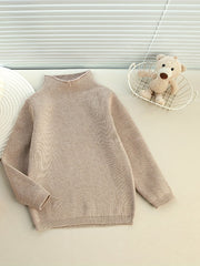 Warm Ribbed Half Turtleneck Sweater for Toddler Boys Girls